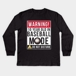 Baseball 10th Birthday Kids Long Sleeve T-Shirt